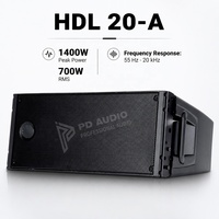 HDL20-A 1400W Enceinte Line Array Active avec Amplificateur Intégré et Module Double Subwoofer 10'' pour Système Sonore Live