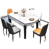 Ensemble table et chaises de salle à manger extensible et peu encombrant, table ronde convertible pliante, mobilier moderne en bois massif
