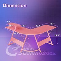Nouvelle arrivée Table de jeu Rgb avec lumières Chambre Bureau Bureau de jeu rose Vente directe d'usine Bureau d'ordinateur de bureau