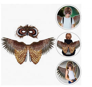 Bambini <span class=keywords><strong>ali</strong></span> di uccello Costume gufo maschera di piume gufo <span class=keywords><strong>ali</strong></span> d'<span class=keywords><strong>aquila</strong></span> per Halloween Cosplay Photo Prop - Product Image 2