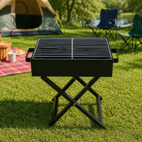 Grille de barbecue en acier inoxydable pour camping en plein air avec couvercle, poêle à barbecue pliable portable pour usage domestique - Vente en gros d'usine