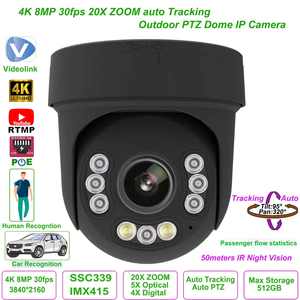 กล้องวงจรปิดแบบโดมหมุนได้ รุ่น Videolink SSC339 IMX 415 ความละเอียด 8MP 30fps ซูม 30 เท่า ติดตามอัตโนมัติ รองรับ RTMP บันทึกข้อมูลลง SD การ์ด ระบบ P2P ยี่ห้อ <span class=keywords><strong>Hik</strong></span> - Product Image 1