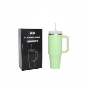 Gobelet isolé en acier inoxydable tasse de voyage anti-éclaboussures avec poignée paille Design classique pour café pour <span class=keywords><strong>camping</strong></span> - Product Image 1