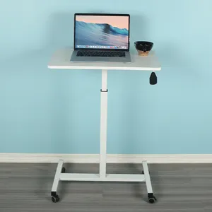 White adjustable mobile ergonomic home office support roller table