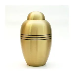 Urne funéraire décorative dorée brillante, urne commémorative remarquable, récipient pour cendres, vendue à prix avantageux - Product Image 1