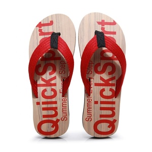 Zapatos <span class=keywords><strong>de</strong></span> playa <span class=keywords><strong>de</strong></span> verano con estampado <span class=keywords><strong>de</strong></span> <span class=keywords><strong>madera</strong></span> en 3D y logotipo personalizado, <span class=keywords><strong>chanclas</strong></span> EVA para hombre con punta abierta, zapatillas antideslizantes para exteriores - Product Image 1