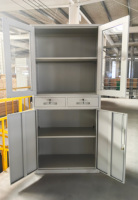 Vitrina Moderna de 2 Puertas de Vidrio, Gabinete de Acero para Archivos y Bebidas Alcohólicas, Organizador de Muebles para el Hogar, Proveedor Mayorista