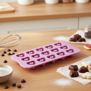 Molde de silicona para Chocolate rosa en forma de corazón, herramienta ecológica de alta calidad para pasteles, seguro desechable para alimentos para glaseado, bolsa Simple - Product Image 3