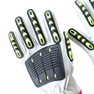 Guantes de aceite y gas de uso pesado con guantes de vibración TPR Guantes de seguridad de mano de trabajo industrial de cuero sintético - Product Image 5