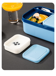 2-Tier Stackable Bento <b>Box</b> 2000ml Food Grade PP5 Leakproof <b>Lunch</b> <b>Box</b> <b>with</b> <b>Compartments</b> Cutlery Custom Logo Available - Product Image 6