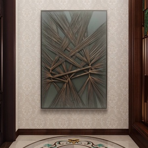 JZ Home Decor Encadré Mixte Technique Oeuvre Abstraite 3D Waibi Sibi Peinture <span class=keywords><strong>À</strong></span> La Main Tissu De Mode Mur Art - Product Image 2