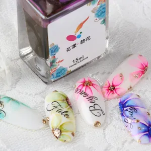 Nail Painting nail art watercolor decorative blooming marble ink 12colors liquid Nail Polish Remover