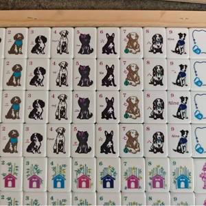 Juego de Mahjong Americano de Plástico con Temática Canina de Lujo, Portátil y Completo, en Stock, Envío Rápido - Product Image 4