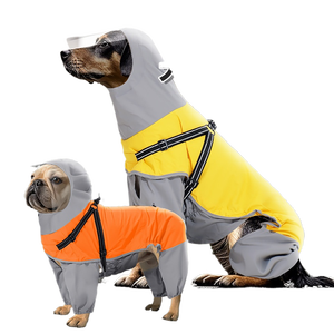 بيع بالجملة فاخر حديث ترفيهي معطف واق من المطر للكلاب الأليفة مخصص مقاوم للرياح مقاوم للماء من البوليستر ملابس عصرية بشعار العلامة التجارية الخاصة - Product Image 3