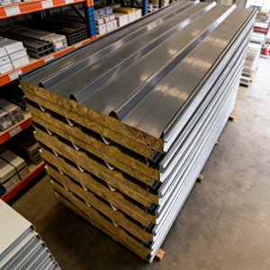 Panneau sandwich en laine de roche haute résistance, imperméable à l'humidité, pour entrepôt logistique, <span class=keywords><strong>isolation</strong></span> thermique, <span class=keywords><strong>prix</strong></span> bas - Product Image 1