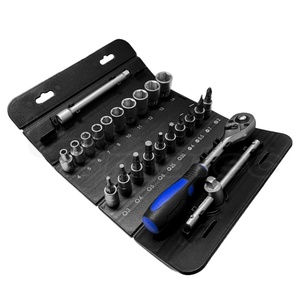 Jeu de douilles et embouts Lematec 23 pièces, clé à cliquet 1/4 po pour réparation domestique et entretien de machines - Product Image 1