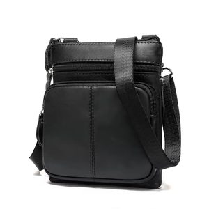 Sac bandoulière rétro en cuir grande capacité pour homme, <span class=keywords><strong>multi</strong></span>-compartiments, personnalisé, pratique et élégant - Product Image 1