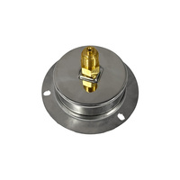 AKS 63mm 2.5 Inch High Pressure Gauge 0-60 Bar 0-870 PSI Center Back Mount with Front Flange 1/4 BSP Panel Manometer