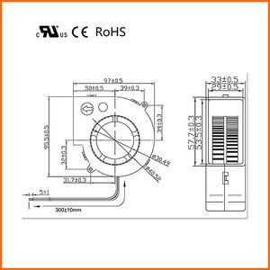 พัดลมดูดอากาศแบบเงียบ 9733 ขนาด 97x97x33 มม. 12V/24V/48V แบบไร้แปรงถ่าน สำหรับโถสุขภัณฑ์อัจฉริยะ ที่นั่งฉีดชำระ และระบบระบายอากาศ - Product Image 5