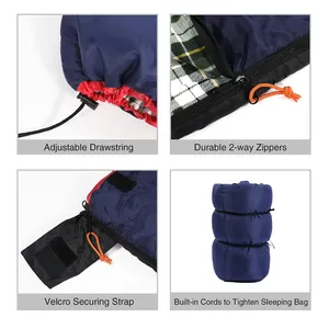 नरम आरामदायक जैकेट स्लीपिंग बैग कैम्पिंग हाथों से धोने योग्य स्लीपिंग बैग तकिए के साथ गर्म स्लीपिंग बैग रखें