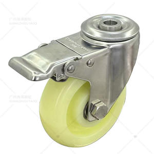 Ruedas de Plástico de Acero Inoxidable de 2/3/4/5 Pulgadas, Ruedas Giratorias de Polipropileno y Nailon para Carritos, Ruedas de PVC Resistentes al Desgaste - Product Image 2