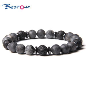 <span class=keywords><strong>Bracelet</strong></span> en <span class=keywords><strong>pierre</strong></span> de lave noire de haute qualité Bestone, <span class=keywords><strong>pierre</strong></span> précieuse naturelle pour hommes et femmes, diffuseur d'huiles essentielles, best-seller - Product Image 6