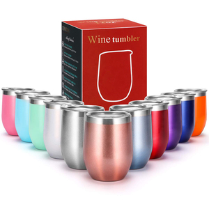 En gros 8oz/12oz/16oz Gobelet Isolé Sous Vide Tasse Double Paroi 18/8 De Qualité Professionnelle En Acier Inoxydable Gobelet à Vin avec Couvercle De Paille - Product Image 3
