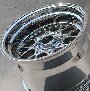Jantes en alliage monobloc 16 pouces PCD 4x100 5x100 chromées + rivets dorés, jantes forgées chromées pour Civic EK/EG AE86 MX-5 A3 Boxster - Product Image 4