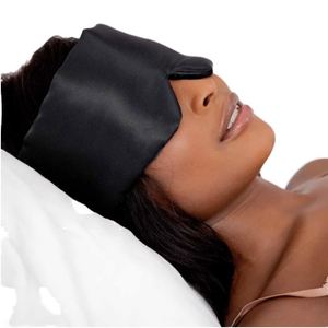 Masque pour les yeux en soie 100% naturel, confortable, lisse, respirant, pour une utilisation nocturne, pour femmes - Product Image 1