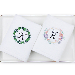 Fabriek Direct Goedkope Katoenen Badstof Witte Hand Gezicht Handdoek Met Fancy Borduurwerk - Product Image 1
