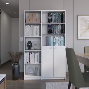Juego de Librerías de Cedro de 2 Piezas para Sala de Estar con 6 Estantes, Diseño Moderno y Contemporáneo, Muebles para el Hogar Independientes - Product Image 4