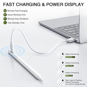 ปากกาสไตลัสแบบ Capacitive สำหรับ <span class=keywords><strong>iPad</strong></span> A16 รองรับการชาร์จเร็ว 13 นาที พร้อมแม่เหล็กดูดติด ใช้งานได้นาน 10 ชั่วโมง รุ่นปี 2018-2026 รองรับการสัมผัสโดยไม่ต้องใช้มือจับ  รับทำโลโก้ OEM - Product Image 2