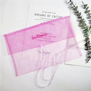 Wholesale Logo Printed Personalized <b>Gift</b> Pouch Packaging Organza Bag <b>Envelope</b> Large Pink Sheer Organza Flat Bags Cosmetics CH OP - Product Image 3