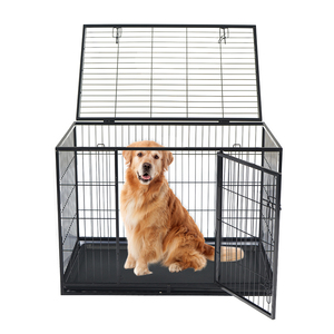 Open Metalen Kennels Met <span class=keywords><strong>Plastic</strong></span> Dienblad Hout En Ijzeren Dierenhuizen En Hondenkooien - Product Image 1