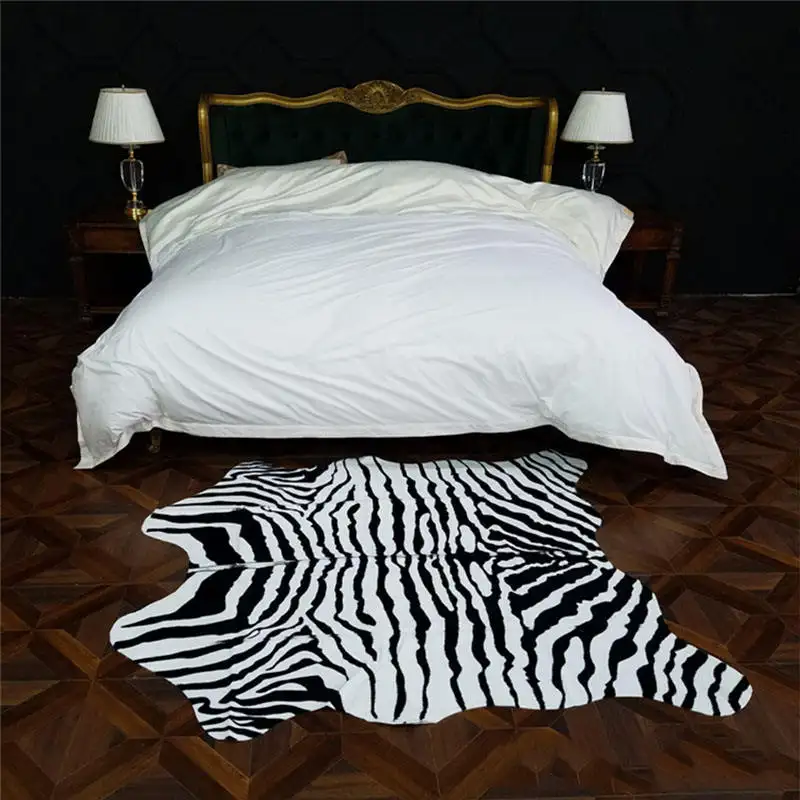 Hapton Faux cowhide carpets Animal fur mats Cowhide Pattern 3d Printed rugs for bedroom  living room  office