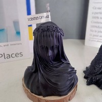 Bougie parfumée artisanale de luxe en forme de fantôme, bougie voilée gothique en gros pour la décoration d'Halloween et les coffrets cadeaux