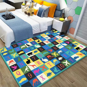 <strong>Elephant</strong> Cartoon Animal Large Soft Educational Play Mat <strong>Rug</strong> 1 Piece Machine Made Reversible Non-Slip Polyester - Product Image 1
