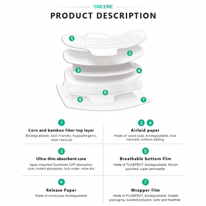 Assorbenti Igienici Femminili Ultra Sottili in Bambù, Traspiranti con Ali, Alta Assorbenza <span class=keywords><strong>e</strong></span> Protezione Anti-Perdita - Product Image 3