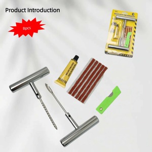 Kit d'outils de réparation de pneus pour <span class=keywords><strong>voiture</strong></span>, camion et moto, kit de réparation de crevaison robuste tout <span class=keywords><strong>en</strong></span> métal - Product Image 2