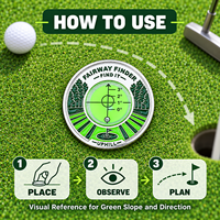 Niveau à bulle en métal pour lecteur de green de golf Fairway Finder, aide au putting double face, thème parcours, accessoire de golf, vente en gros pour la vente au détail
