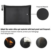 Pochette de rangement imperméable et ignifuge format A6 avec fermeture éclair, sac de sécurité pour documents pour l'école, produit de classement de documents A4