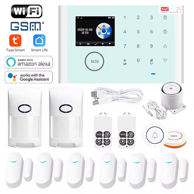 Remote Control 433Mhz Wireless WiFi GSM 4g Host Set Burglar House Home Security Anti Theft Tuya Smart Alarm System for Home