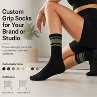 Chaussettes de yoga et de pilates en coton avec logo personnalisé, chaussettes antidérapantes pour femmes, entraînement fitness, chaussettes antidérapantes pour entraînement en salle