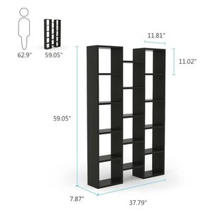 Đa Chức Năng 10-Tier Cây Đôi Kệ Sách Ngăn Kéo Hẹp Mỏng Hiện Đại Tủ Bằng Gỗ Thư Viện Tường Tủ Sách Cho Không Gian Nhỏ - Product Image 5