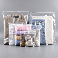 Sacs de rangement en PE avec fermeture éclair personnalisés, sacs en plastique transparents imperméables avec fermeture éclair pour vêtements, chaussettes, serviettes, organisation de la maison