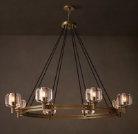 Lustre moderne en cuivre, design américain élégant, cristal vintage, art déco, pour chambre à coucher, salon, salle à manger, villa