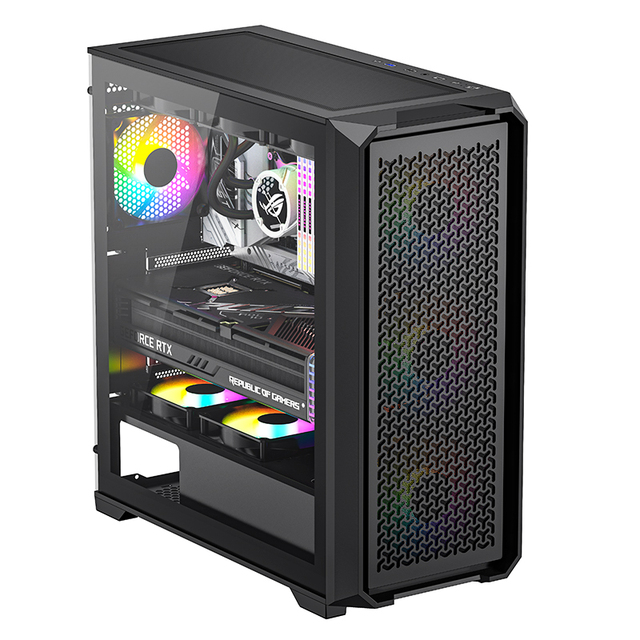 Removable Front Mesh Panel ATX Mid Tower Case Durable Gaming Computer Cases & Towers