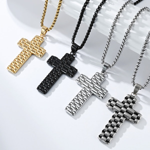 Cross-border cross necklace for men, trendy, fashionable, retro, versatile, high-end, understated luxury, simple and unique desi - Product Image 2