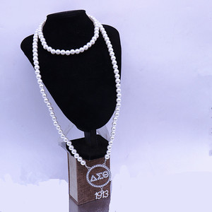 Cadena de perlas de imitación para mujer, accesorio de fiesta, símbolo de organización, número 1913, collares del <span class=keywords><strong>Delta</strong></span> griego, joyería - Product Image 4