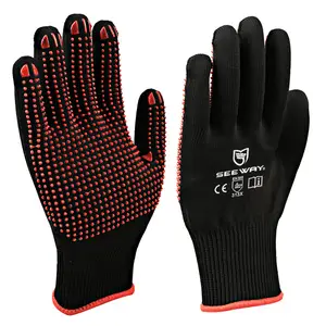Seeway Warehouse Use Strong Grip 13 Gauge Polyamide Knitted PVC Dotted Work Gloves